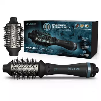 Revamp Progloss Volume & Style Hot Brush Style teplovzdušná kefa teplá čierna 1000 W 3 m