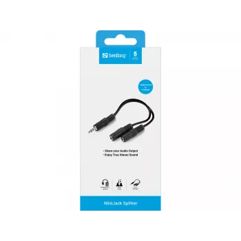 Audio rozbočovač Sandberg MiniJack 1->2 502-16