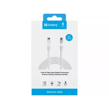 Sieťový kábel Sandberg UTP Cat6 RJ-45 2 m biely