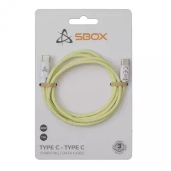 SBOX kábel USB Type C -> USB Type C M/M 1M žltý 60W