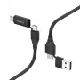 Hama 00201537 USB kábel USB 2.0 1,5 m USB-A/USB-C USB-C/Micro-USB B čierny