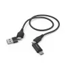 Hama 00201537 USB kábel USB 2.0 1,5 m USB-A/USB-C USB-C/Micro-USB B čierny