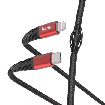 Hama Extreme Lightning na USB-C kábel 1,5 m 3A čierno-červený