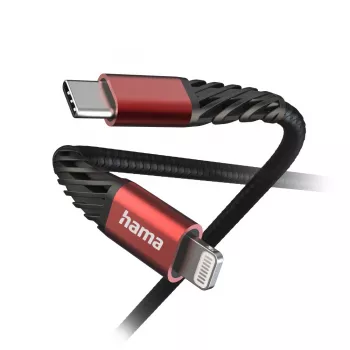 Hama Extreme Lightning na USB-C kábel 1,5 m 3A čierno-červený