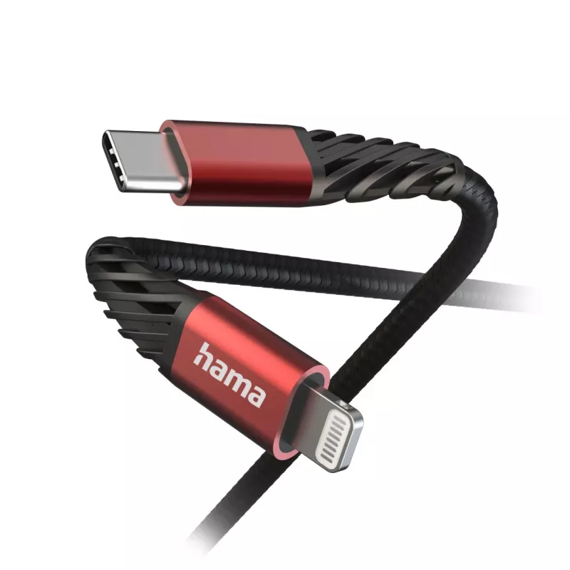 Hama Extreme Lightning na USB-C kábel 1,5 m 3A čierno-červený