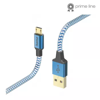 Hama Reflective USB kábel USB 2.0 1,5 m USB A Micro-USB B modrý
