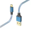 Hama Reflective USB kábel USB 2.0 1,5 m USB A Micro-USB B modrý