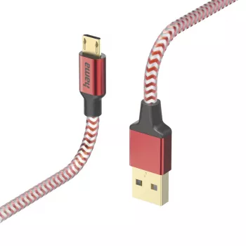 Hama Reflective USB kábel USB 2.0 1,5 m USB A Micro-USB B červený