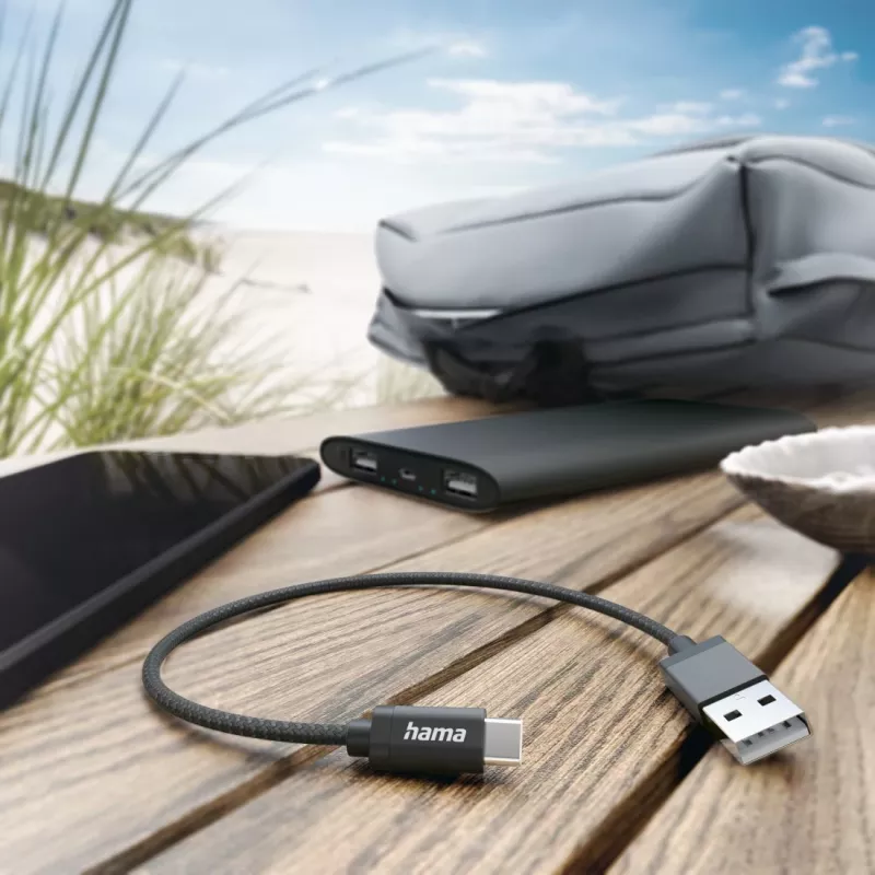 Hama 00201600 USB kábel USB 2.0 0,2 m USB A USB C čierny