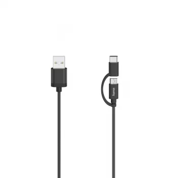 Hama 00200616 USB kábel USB 2.0 0,75 m USB A USB C/Micro-USB A čierny
