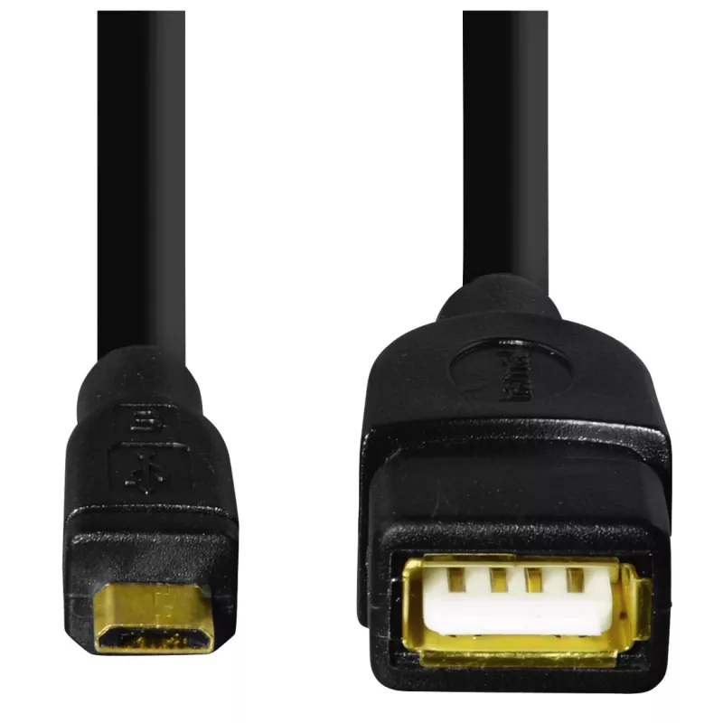 Hama 173892 USB kábel USB 2.0 0,15 m Micro-USB B USB A čierny