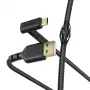Hama Stand USB kábel USB 2.0 1,5 m USB A na Micro-USB B čierny