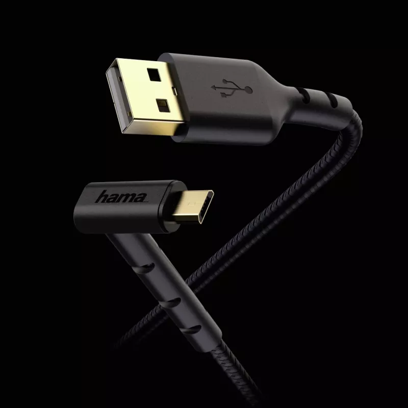 Hama Stand USB kábel USB 2.0 1,5 m USB A na Micro-USB B čierny