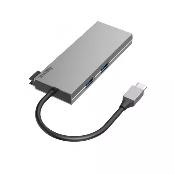 Hama 00200110 dokovacia stanica/replikátor portov pre notebook USB 3.2 Gen 1 (3.1 Gen 1) Type-C sivá
