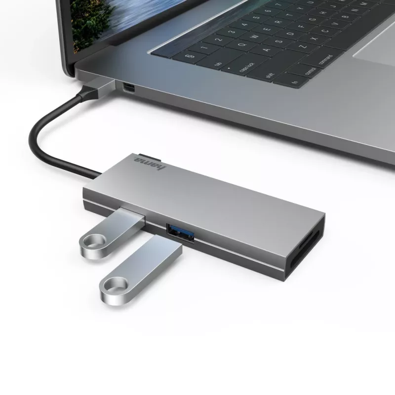 Hama 00200110 viacportový adaptér USB-C, dokovacia stanica, 6 portov, USB-C 3.2 Gen 1, HDMI