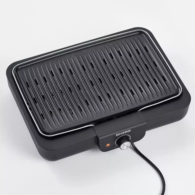 Elektrický stolný gril Severin PG 8556 2300 W čierna nerezová oceľ