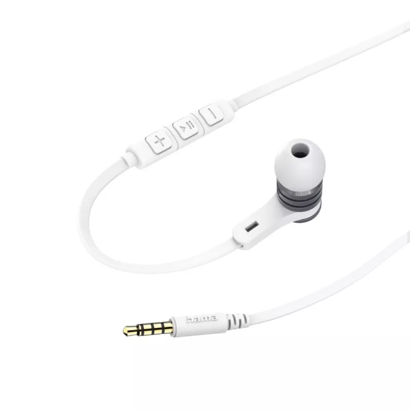 Hama Intense headset drôtový in-ear hovory/hudba strieborná, biela