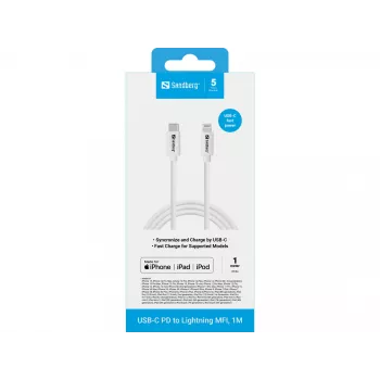 Sandberg USB-C PD na Lightning MFI 1M kábel 1m Lightning USB C
