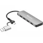 Sandberg USB-C/A na 4xUSB 3.0 hub hliník 5000 Mbit/s