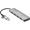 Sandberg USB-C/A na 4xUSB 3.0 hub hliník 5000 Mbit/s