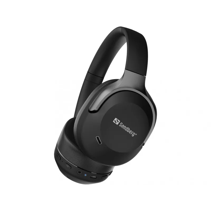 Sandberg Wireless Travel Headset ANC+ENC, bezdrôtový, hovory/hudba, 228 g, headset, čierny