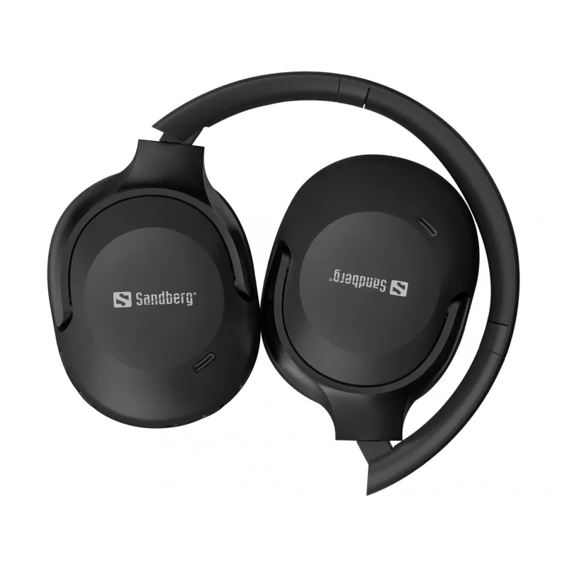 Sandberg Wireless Travel Headset ANC+ENC, bezdrôtový, hovory/hudba, 228 g, headset, čierny