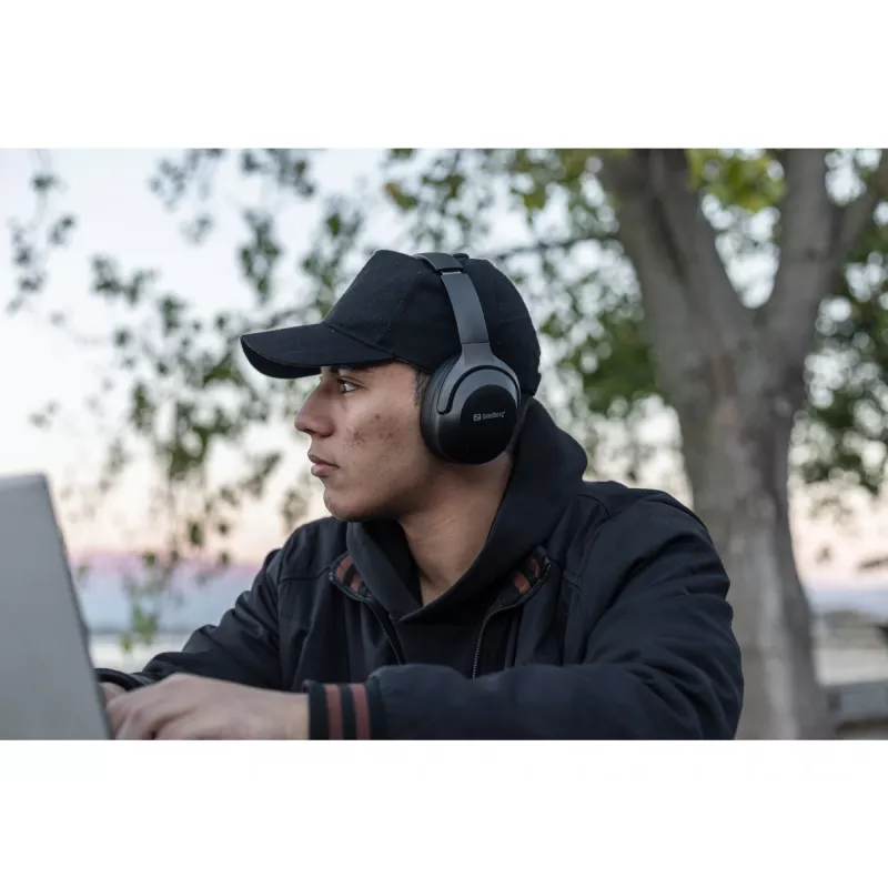 Sandberg Wireless Travel Headset ANC+ENC, bezdrôtový, hovory/hudba, 228 g, headset, čierny