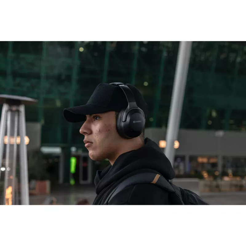 Sandberg Wireless Travel Headset ANC+ENC, bezdrôtový, hovory/hudba, 228 g, headset, čierny
