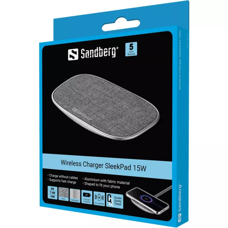 Bezdrôtová nabíjačka Sandberg SleekPad 15W Indoor USB univerzálna