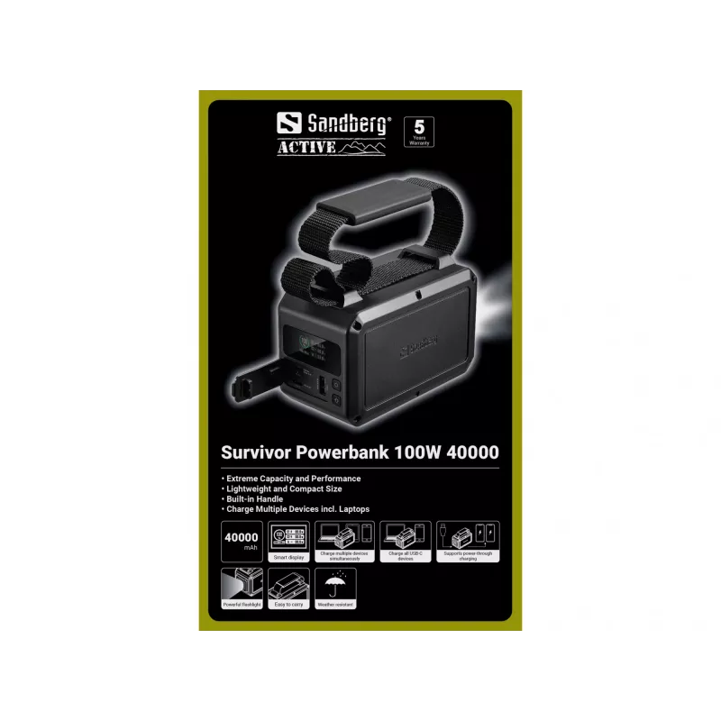 Prenosná powerbanka Sandberg Survivor 100W 40000mAh