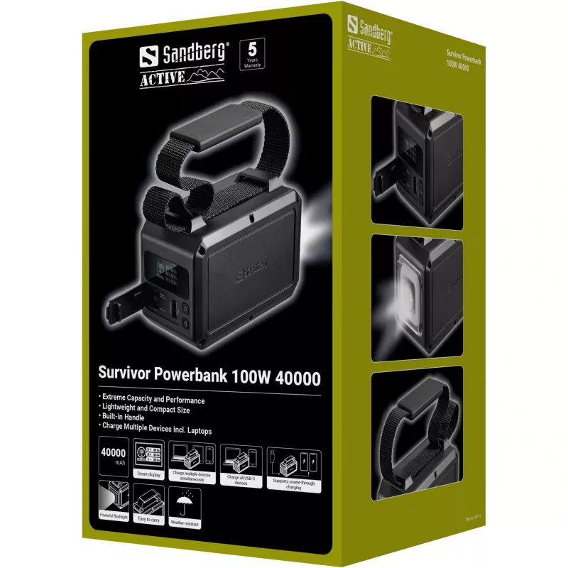 Prenosná powerbanka Sandberg Survivor 100W 40000mAh