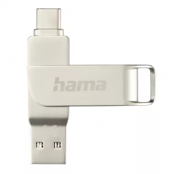 Hama C-Rotate Pro USB flash disk 128 GB USB Type-A / USB Type-C 3.2 Gen 1 (3.1 Gen 1) strieborný