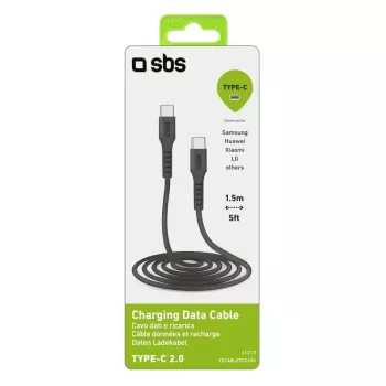 USB-C na USB-C kábel SBS Mobile TECABLETCC20K 1,5 m, USB 2.0, čierny