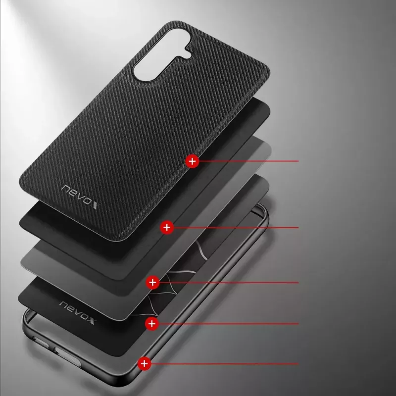 Puzdro na telefón Nevox StyleShell NYLO Samsung Galaxy S24 Plus čierne 16,8 cm