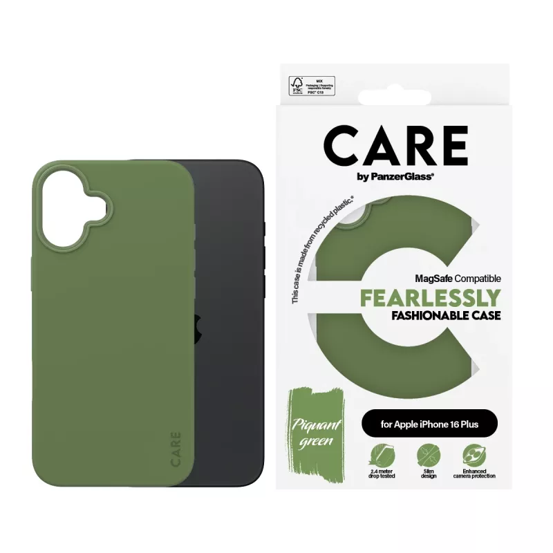 PanzerGlass CARE™ by ® puzdro zelené s MagSafe iPhone 16 Plus, kryt, Apple, Apple - iPhone 16 Plus, zelená