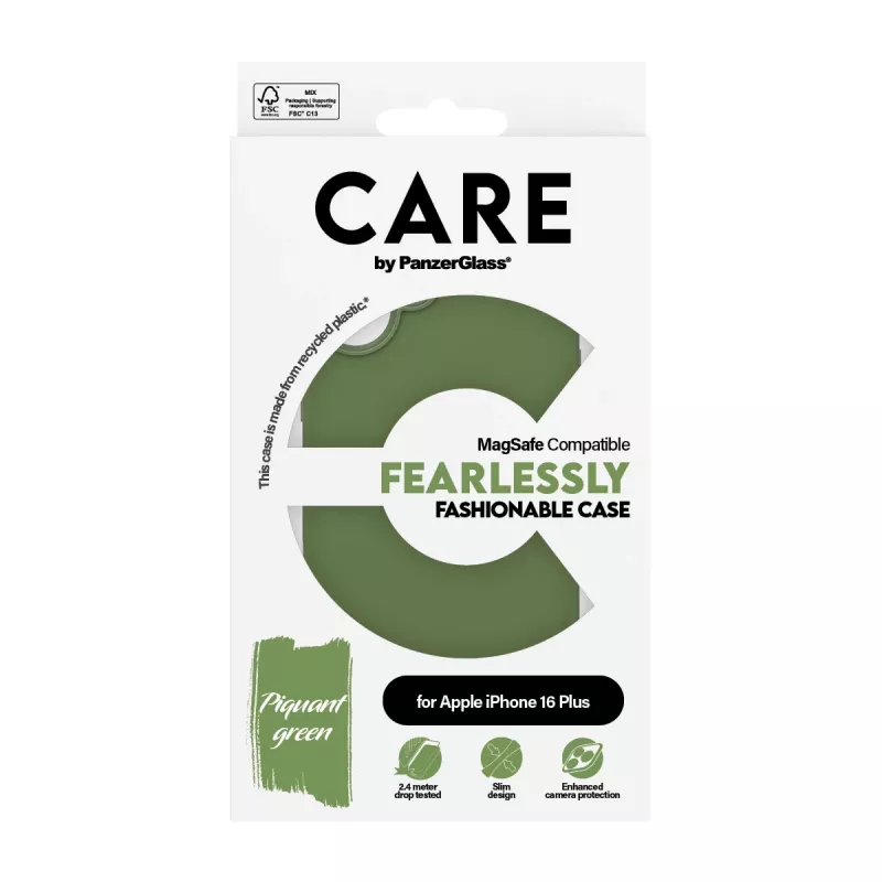 PanzerGlass CARE™ by ® puzdro zelené s MagSafe iPhone 16 Plus, kryt, Apple, Apple - iPhone 16 Plus, zelená