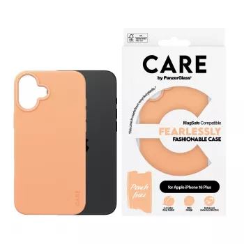 Kryt PanzerGlass CARE by ® módne puzdro Peachy s MagSafe iPhone 16 Plus priehľadné