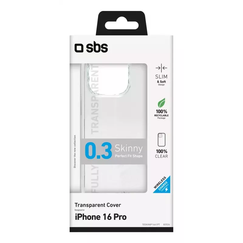 Puzdro na telefón SBS TESKINIP1661PT pre iPhone 16 Pro 16 cm priehľadné