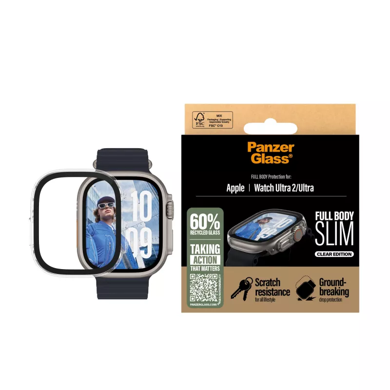 PanzerGlass® Case Full Body tenké priehľadné Apple Watch Ultra 3 | Ultra 2 | Ultra | 49mm