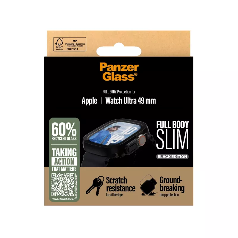 PanzerGlass ® Case Full Body tenké čierne Apple Watch Ultra 3 | Ultra 2 | Ultra | 49 mm