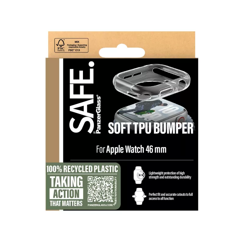 PanzerGlass SAFE. by ® TPU Bumper priehľadný Apple Watch Series 11 | 10 | 46mm
