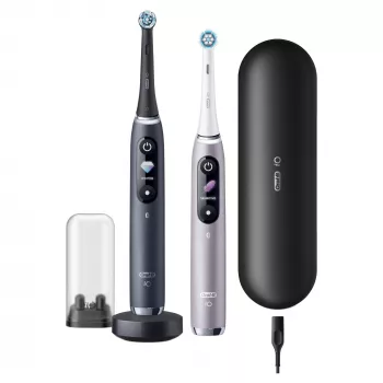 Rotačno-oscilačná zubná kefka Oral-B iO 80363731 čierna strieborná dospelí starostlivosť o ďasná citlivá bielenie