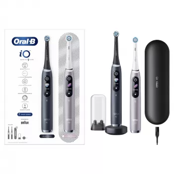 Rotačno-oscilačná zubná kefka Oral-B iO 80363731 čierna strieborná dospelí starostlivosť o ďasná citlivá bielenie