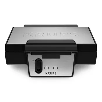 Waffle žehlička KRUPS FDK2 — 2 wafle, štvorcové platne, 850 W, čierna
