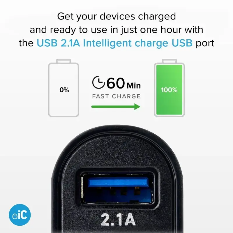 Auto nabíjacia sada SBS Mobile USB-Type-C, 2× USB 2.0 konektory, 1 m kábel, 12 W, 12/24 V vstup, čierna