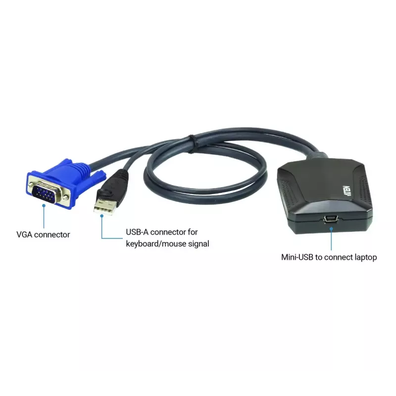 ATEN CV211 Laptop USB KVM Console Crash Cart adaptér