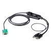 ATEN DisplayPort konzolový konvertor, 1,8 m, USB, DisplayPort, čierny, USB Type-A + DisplayPort, SPHD-15