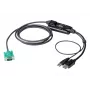 ATEN DisplayPort konzolový konvertor, 1,8 m, USB, DisplayPort, čierny, USB Type-A + DisplayPort, SPHD-15