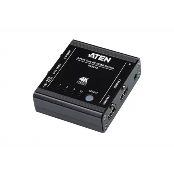 ATEN 3-portový True 4K HDMI switch, HDMI, kov, čierny, 60 Hz, 5 m, 3840 x 2160, 4096 x 2160