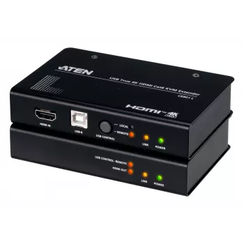 AV KVM extender ATEN CE801 — USB True 4K HDMI cez Cat6 (4K @ 70 m / FHD @ 100 m), HDMI & USB Type-A, čierna